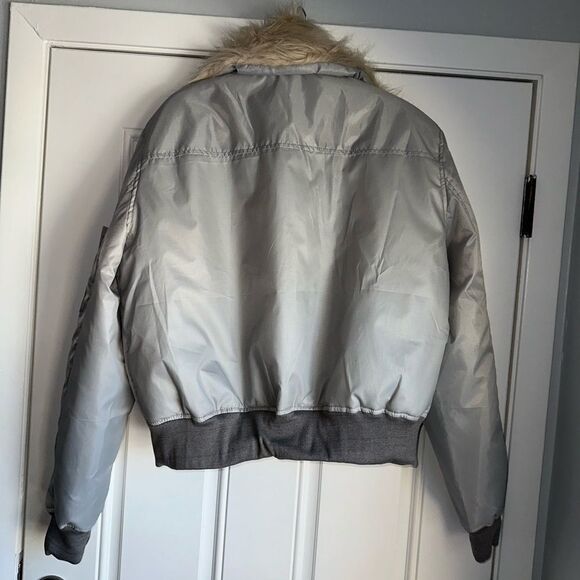 Silver grey men’s jacket size xl bomber new nwot - Picture 2 of 6